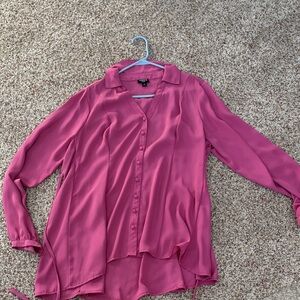 Torrid Pink Button-Up Blouse